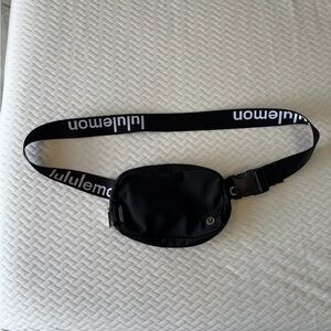Lululemon Black and White Logo Strap Belt Bag